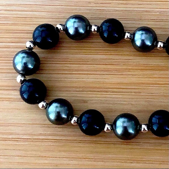 $172  14K Yellow Gold Clasp Estate Necklace with 14K Beads  Marked 14K DM 585 - Picture 4 of 6